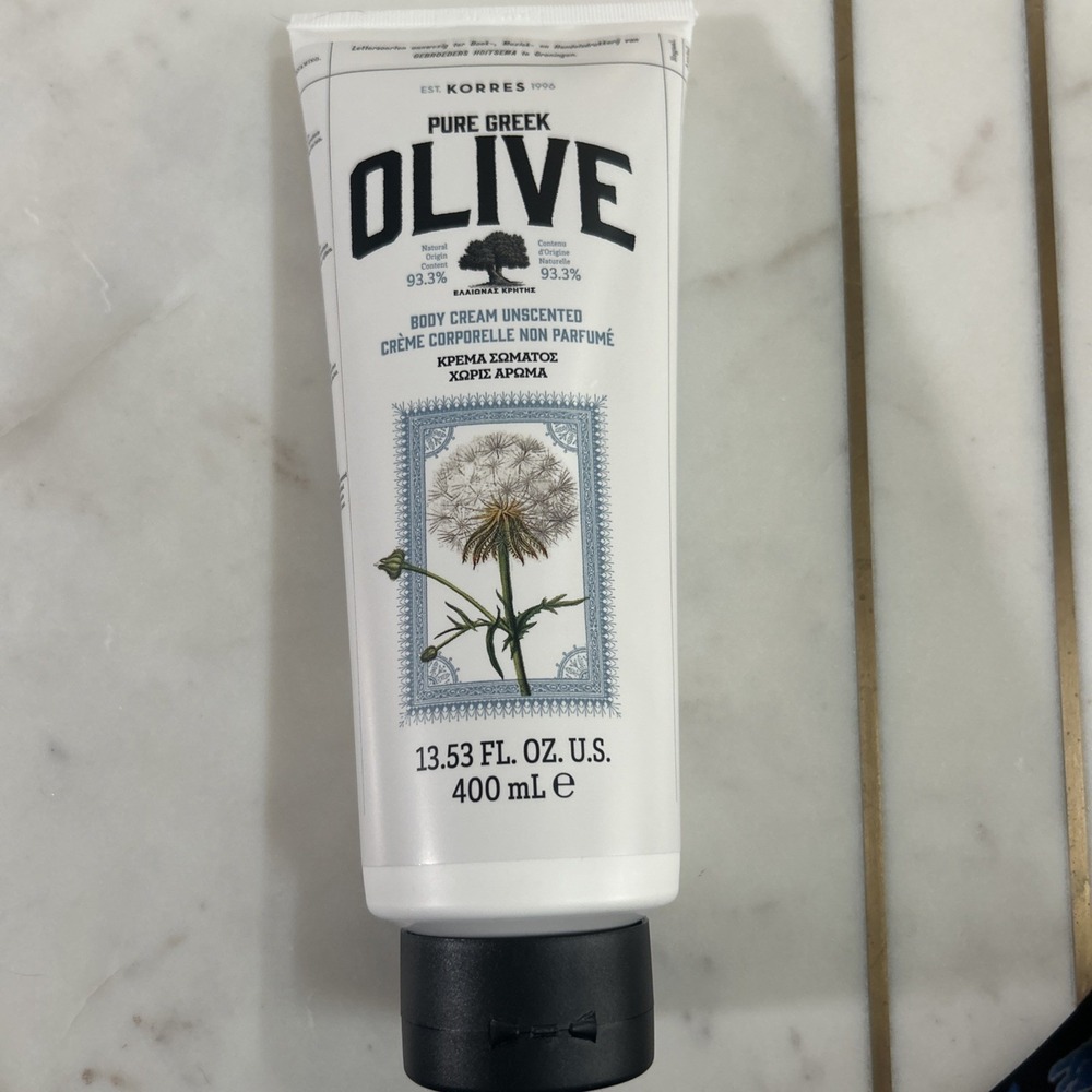 KORRES Pure Greek Olive Body Cream -13.53 oz JUMBO- SEALED-UNSCENTED